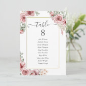 ほこりエレガントバラフローラテーブル番号 案内状 (スタンド正面)
