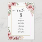 ほこりエレガントバラフローラテーブル番号 案内状 (正面)