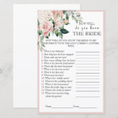 ほこりエレガントバラフローラブライダルシャワーゲーム (正面/裏面)