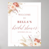 ほこりエレガントバラフローラブライダルシャワー歓迎 ポスター (正面)