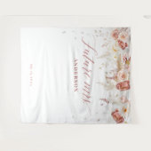 ほこりエレガントバラフローラブライダルシャワー背景 タペストリー (正面(横))