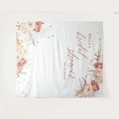 ほこりエレガントバラフローラブライダルシャワー背景 タペストリー (正面(横))