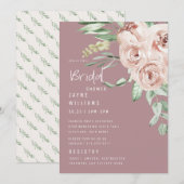 ほこりエレガントバラフローラブライダルシャワー 招待状 (正面/裏面)
