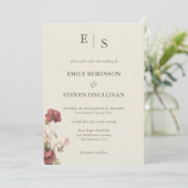 ほこりエレガントバラフローラモノグラムの 招待状 (スタンド正面)