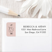 ほこりエレガントバラモノグラム結婚ズ差出人住所 ラベル (インサイチュ)