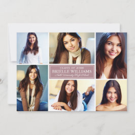 ほこりエレガントバラ卒業パーティー写真コラージュ 招待状