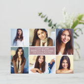 ほこりエレガントバラ卒業パーティー写真コラージュ 招待状 (スタンド正面)