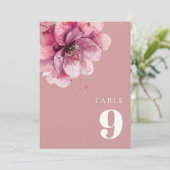ほこりエレガントバラ水カラーフローラテーブル番号 招待状 (スタンド正面)