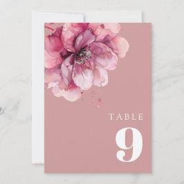 ほこりエレガントバラ水カラーフローラテーブル番号 招待状