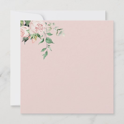 ほこりエレガントバラ赤面牡丹ブライダルシャワーインビ 招待状 (裏面)