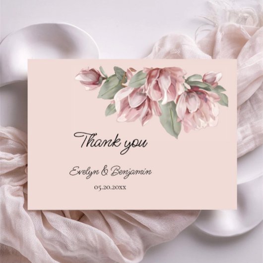 ほこりエレガントバラ赤面結婚ズ サンキューカード