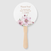 ほこりエレガントピンクのバラ赤ちゃんシャワー ハンドファン (裏面)