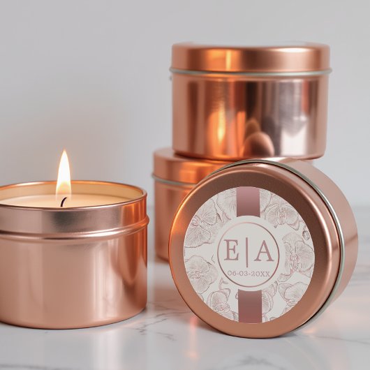 ほこりエレガント性バラオーキッドモノグラム結婚ズ ラウンドシール