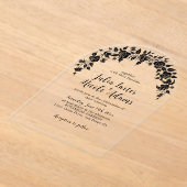 ほこりエレガント黄金のバラの花の結婚箔 アクリル招待状 (レイダウン)