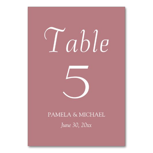 ほこりシンプルバラ結婚スタイル テーブルナンバー (正面)