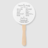 ほこりシンプルバラ結婚式プログラム ハンドファン (裏面)