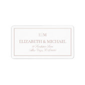 ほこりスタイリッシュバラモノグラム結婚ズ差出人住所 ラベル (正面)