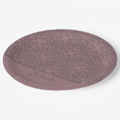 ほこりパーソナライズされたバラパターン ペーパープレート (アングル)