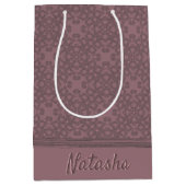 ほこりパーソナライズされたバラパターン ミディアムペーパーバッグ