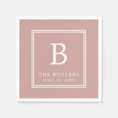 ほこりパーソナライズされたバラ/赤面結婚ズペーパーナプキン スタンダードカクテルナプキン (正面)