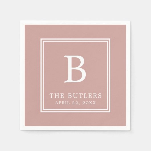 ほこりパーソナライズされたバラ/赤面結婚ズペーパーナプキン スタンダードカクテルナプキン (正面)