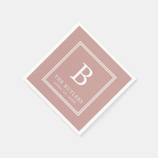 ほこりパーソナライズされたバラ/赤面結婚ズペーパーナプキン スタンダードカクテルナプキン (角)