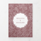 ほこりビクトリアンバラカトリックQRコード結婚ズ 三つ折り招待状 (カバー)