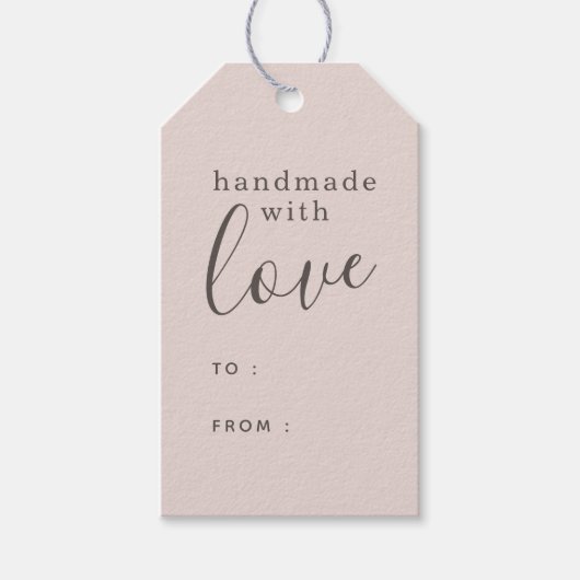 ほこりピンク 手作りの愛を込めて ギフトタグ (正面)