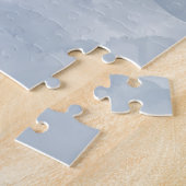 ほこりモダンの多い青い水彩ブラシストローク ジグソーパズル (側面)