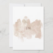 ほこりモダンバラと金ゴールドトロピカルパーム結婚ズ 招待状 (裏面)