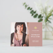 ほこりモダンバラと金ゴールド写真卒業 ポストカード (スタンド正面)