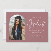 ほこりモダンバラアーチ写真卒業 案内状 (正面)