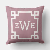 ほこりモダンバラギリシャ鍵カスタムモノグラム クッション (裏面)