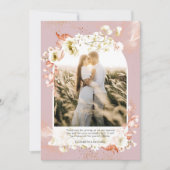 ほこりモダンバラサンゴフローラ写真ありがとう サンキューカード (正面)