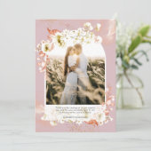 ほこりモダンバラサンゴフローラ写真ありがとう サンキューカード (スタンド正面)