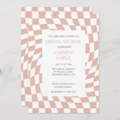 ほこりモダンバラチェックブライダルシャワー 招待状 (正面/裏面)