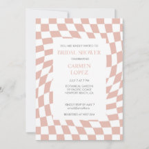 ほこりモダンバラチェックブライダルシャワー