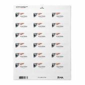 ほこりモダンバラデザイナー差出人住所ラベル ラベル (フルシート)