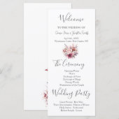 ほこりモダンバラピンク結婚式 プログラム (正面/裏面)