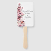 ほこりモダンバラピンク結婚式 プログラム ハンドファン (裏面)