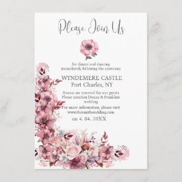 ほこりモダンバラピンクQRコー結婚ド エンクロージャーカード