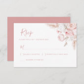 ほこりモダンバラフローラ結婚式rsvpカード 出欠カード (正面/裏面)