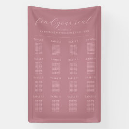 ほこりモダンバラミニマル結婚リストの座席表 横断幕