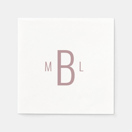 ほこりモダンバラモノグラム結婚ズ スタンダードカクテルナプキン (正面)