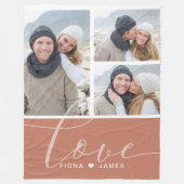 ほこりモダンバラ写真ラヴパーソナライズされたィ フリースブランケット (正面)