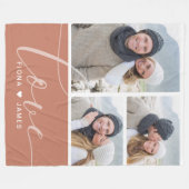 ほこりモダンバラ写真ラヴパーソナライズされたィ フリースブランケット (正面(横))