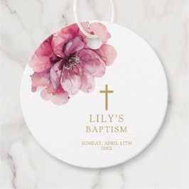 ほこりモダンバラ水彩色フローラバプテスマ フェイバータグ