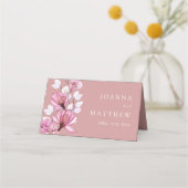 ほこりモダンバラ透明フローラ結婚ズ プレイスカード (裏面)