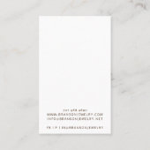 ほこりモダンピンクのネックレス表示カード 名刺 (裏面)