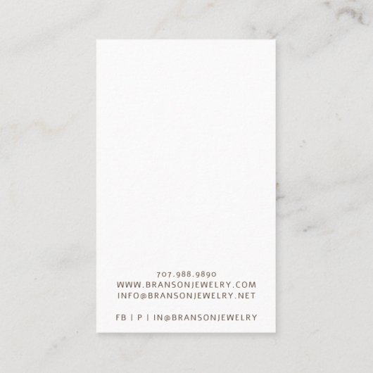 ほこりモダンピンクのネックレス表示カード 名刺 (裏面)